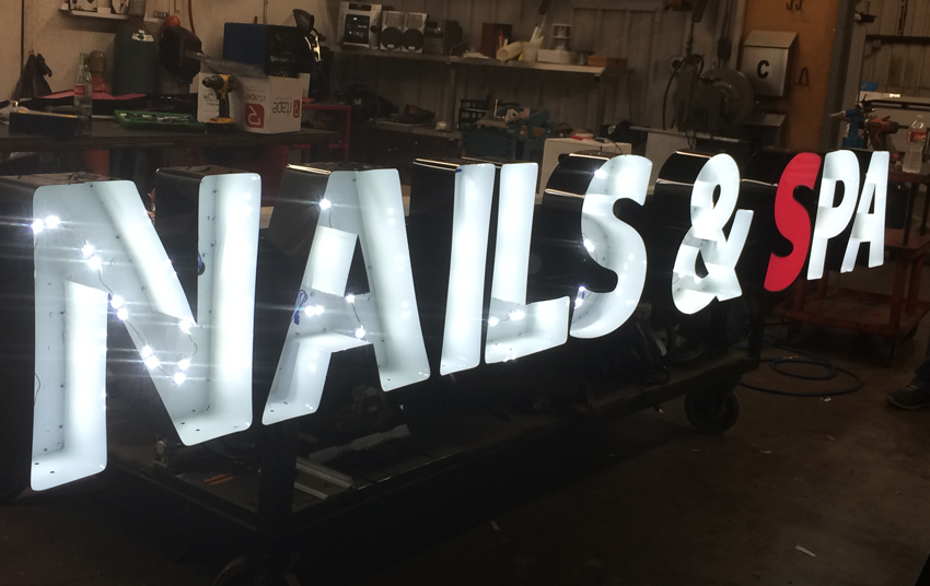 Nails & Spa Switching Neon Signs to LED