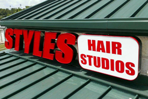 Cedar Styles Hair Studios Park Channel Letter Signage